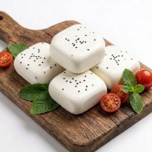 Fresh Akkawi Baladi White Cheese with Black Seeds